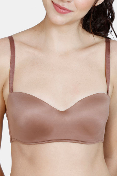 Zivame At Work Padded Wired 3/4Th Coverage Strapless Bra - Beaver Fur — image 6